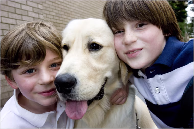 Jared with his brother, Teddy, and their dog, Oscar. Jared also has a twin sister, Nicole.